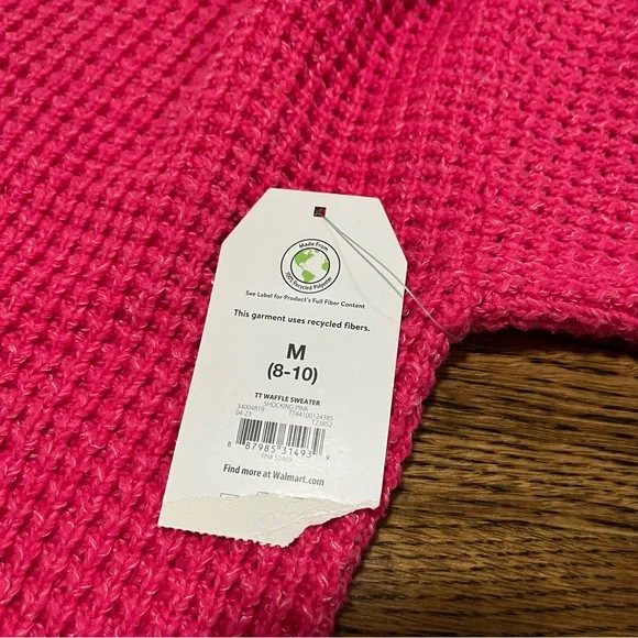 Time and Tru Pink Crew Neck Sweater - Picture 3 of 5